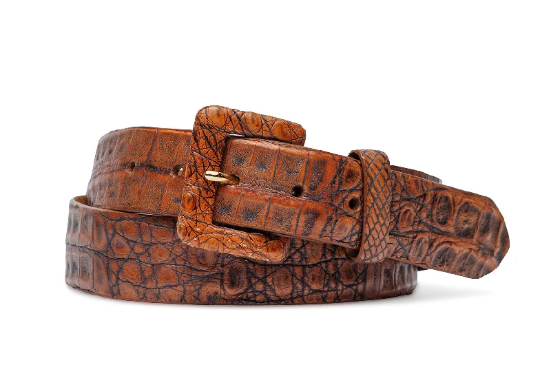 Vintage Crocodile Belt with Covered Buckle