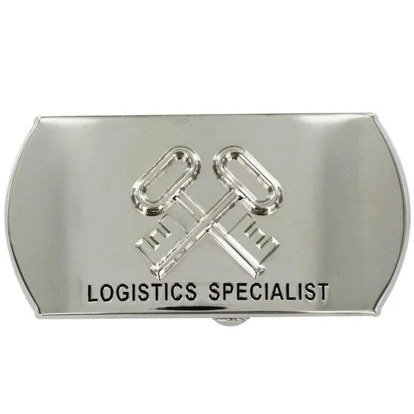 Black Leather Belt for architect-Navy Enlisted Specialty Belt Buckle: Logistics Specialist: SK LS