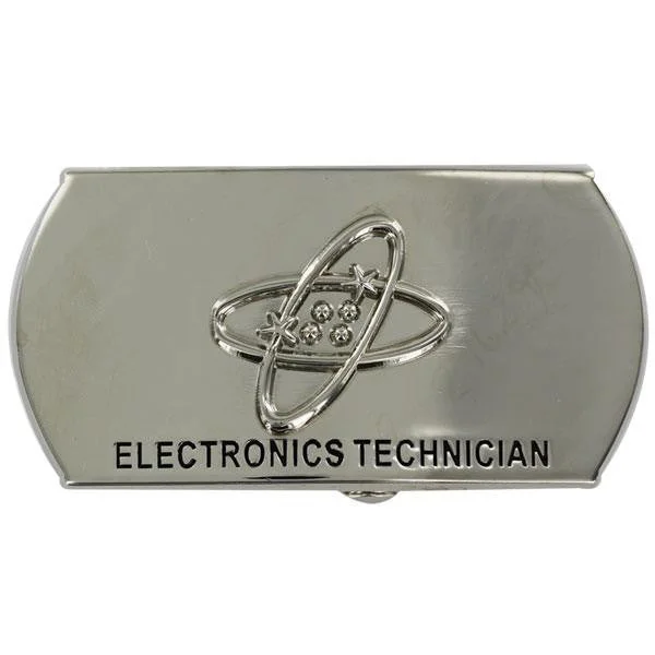 Black Leather Belt for barista-Navy Enlisted Specialty Belt Buckle: Electronics Technician: ET