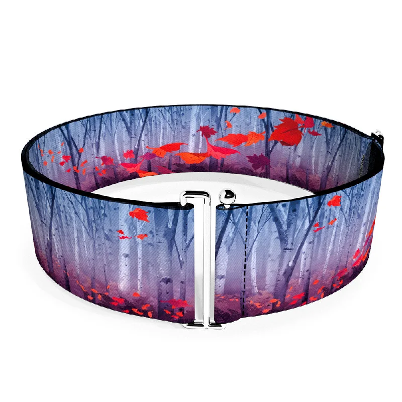 Womens Belts glee gift-Cinch Waist Belt - Frozen II Swirling Leaves Trees Purples Reds