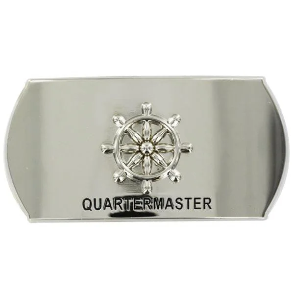 Black Leather Belt for newbie-Navy Enlisted Specialty Belt Buckle: Quartermaster: QM