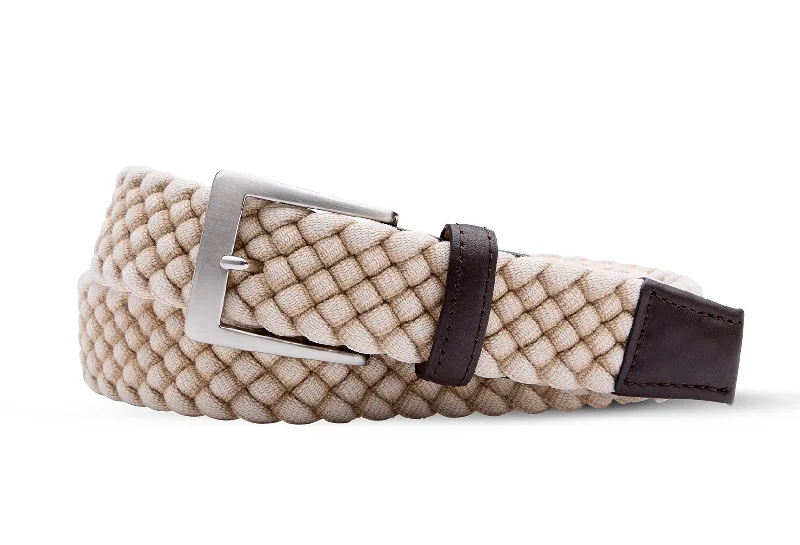 Cloth Braid Belt With Brushed Nickel Buckle