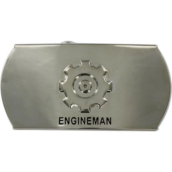 Black Leather Belt for cashier-Navy Enlisted Specialty Belt Buckle: Engineman: EN