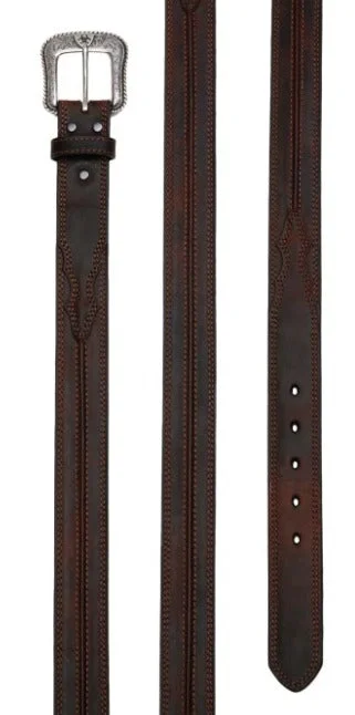 Mens Belts moisture-wicking-ARIAT Men's Rowdy Brown Center Cord Western Belt