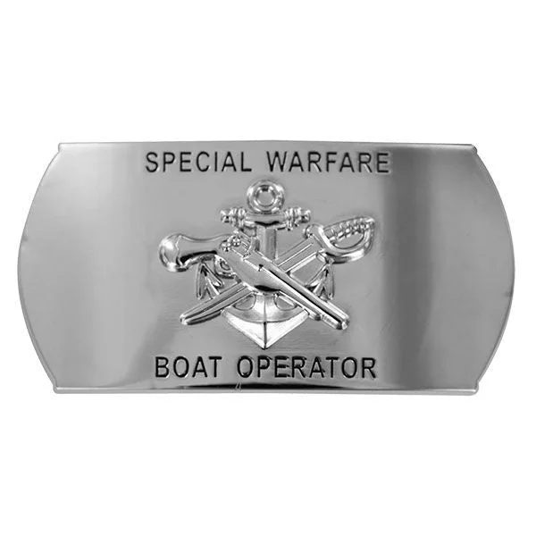 Black Leather Belt for supporter-Navy Enlisted Specialty Belt Buckle: Special Warfare Boat Operator: SB