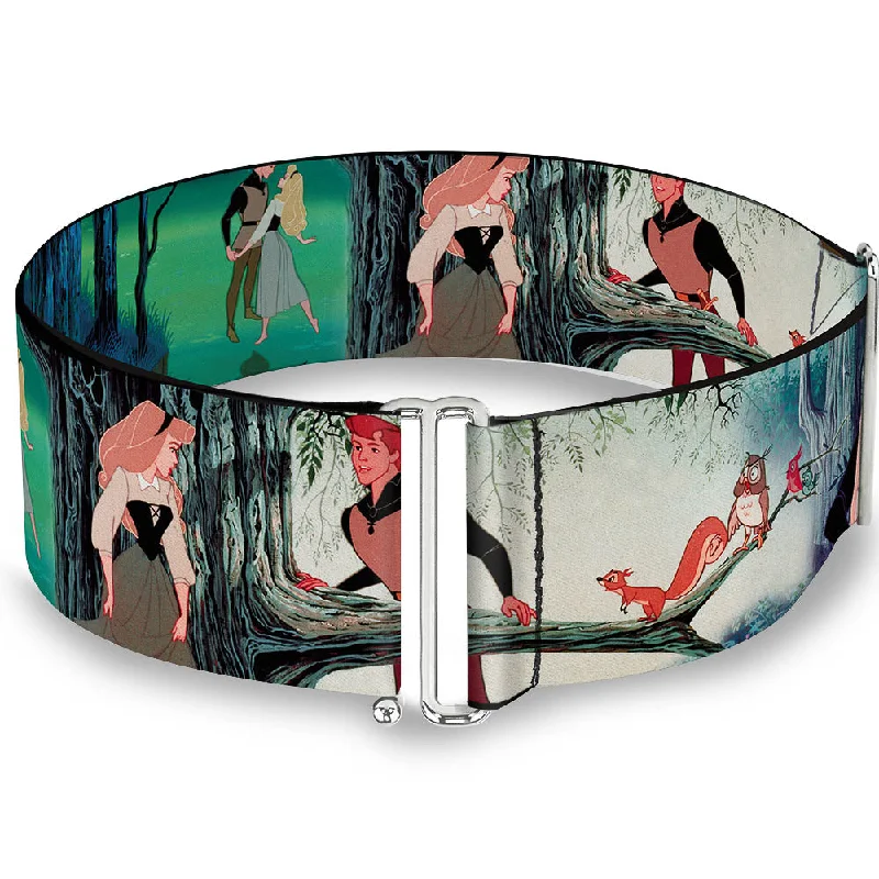 Womens Belts zing design-Cinch Waist Belt - Sleeping Beauty Woods Scenes