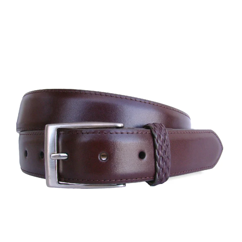 HENRY SARTORIAL x LEYVA Textured Edge Belt BURGUNDY