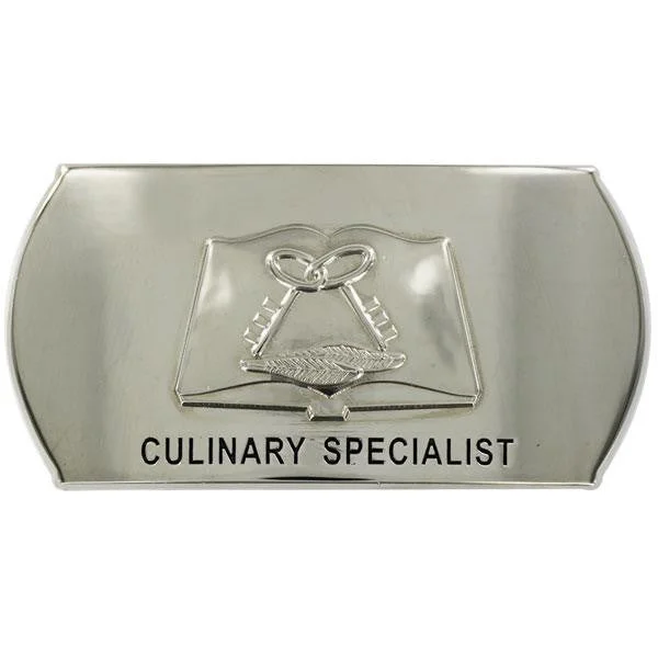 Black Leather Belt for barber-Navy Enlisted Specialty Belt Buckle: Culinary Specialist: CS