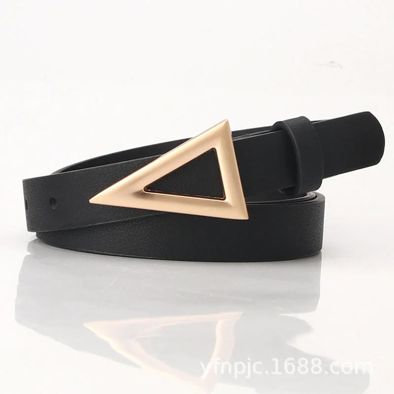 Fashion belt for empire waist-Alloy triangle snap buckle fashion versatile dress belt