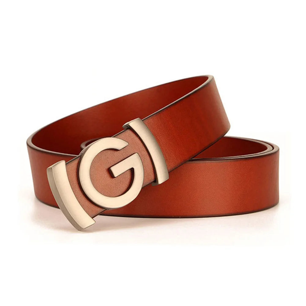 Fashion belt with soft leather-GoBliss Famous Brand Name Fashion Designer Luxury Leather Belts for Men