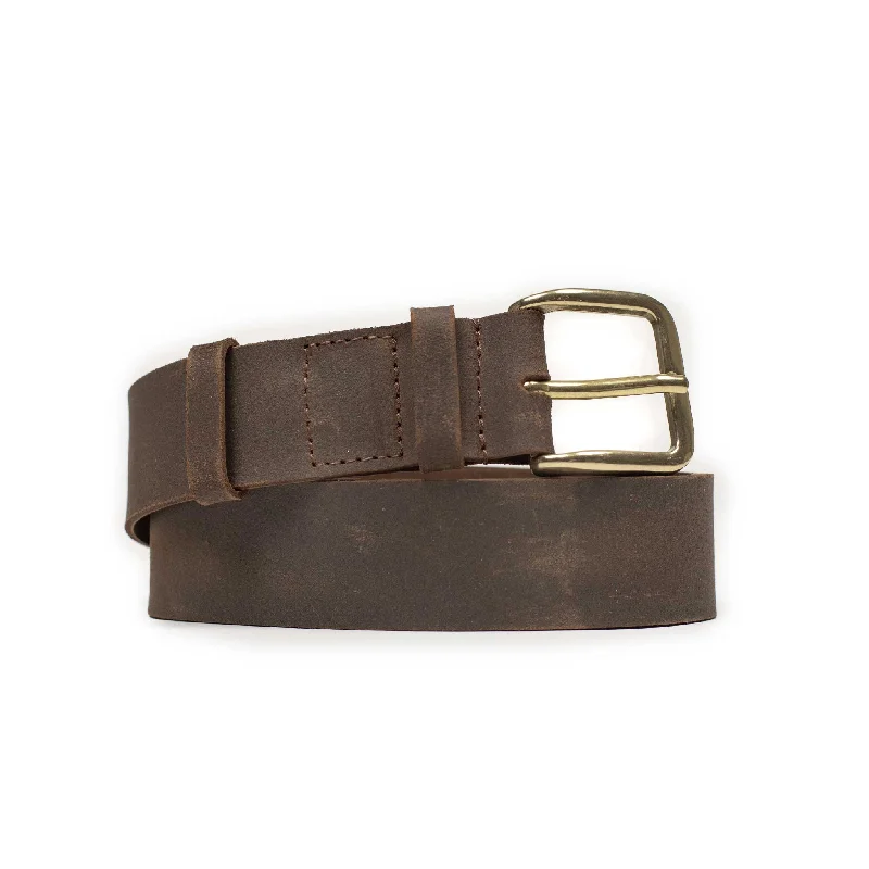 Belt in brown waxed crust calf