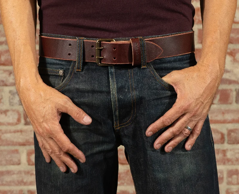 Wide Belt Store-XW Leather Belt in Oxblood (X-Wide 1.75")