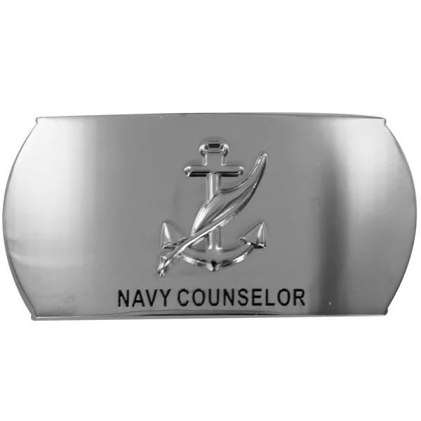 Black Leather Belt for entrepreneur-Navy Enlisted Specialty Belt Buckle: Navy Counselor: NC