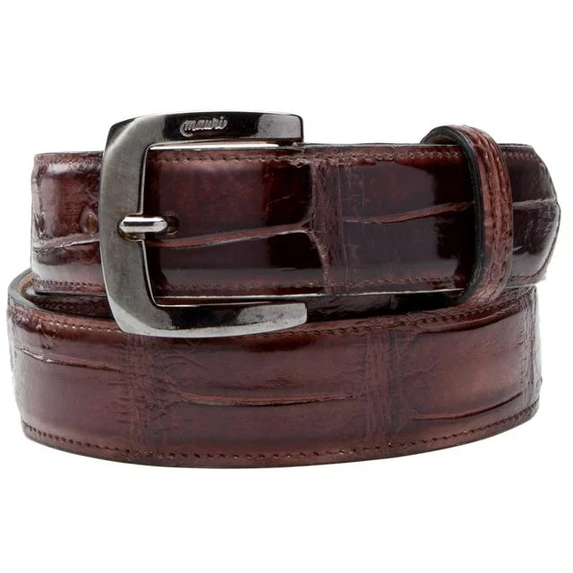 Mauri Sport Rust Hand Painted Genuine Alligator Belt