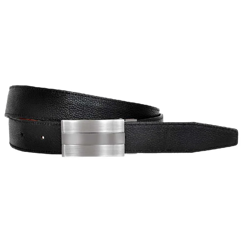 OHM New York Plain Leather Stitched Business Slim Belts