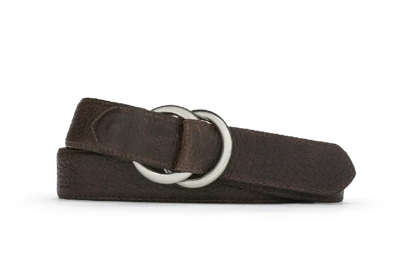 Tucson American Bison Belt with Brushed Nickel O-ring Buckles