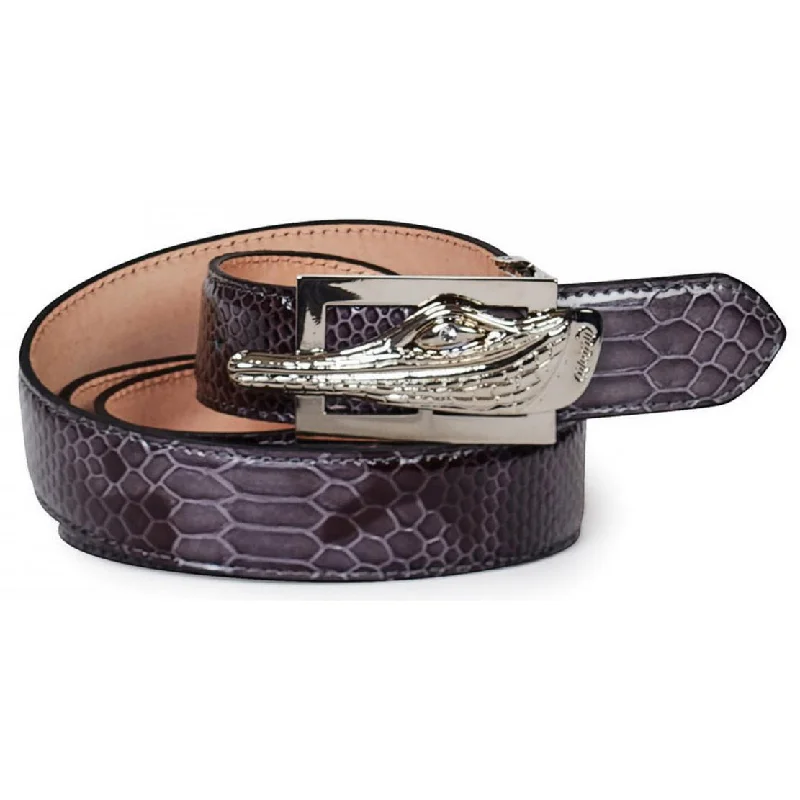 Mauri Charcoal Genuine Patent Leather Malabo Belt