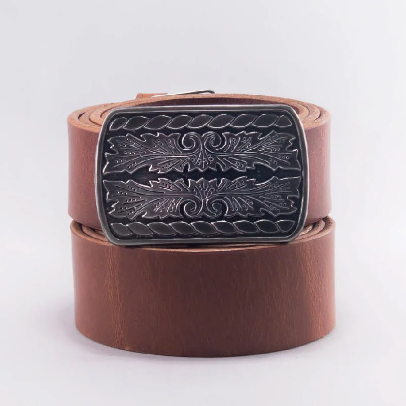 Black Leather Belt designer-Artisan Belt Buckle