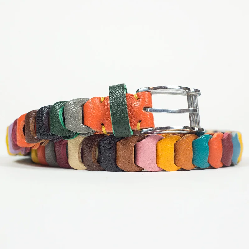 Multi-color linked boho belt