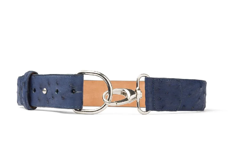 Quilled Ostrich Belt with Nickel Bit Buckle