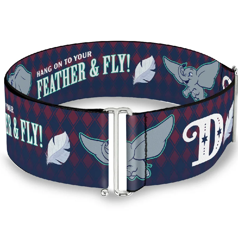 Womens Belts dirt weave-Cinch Waist Belt - Dumbo 2-Poses D Icon HANG ON TO YOUR FEATHER & FLY! Diamond Checker Navy Red White