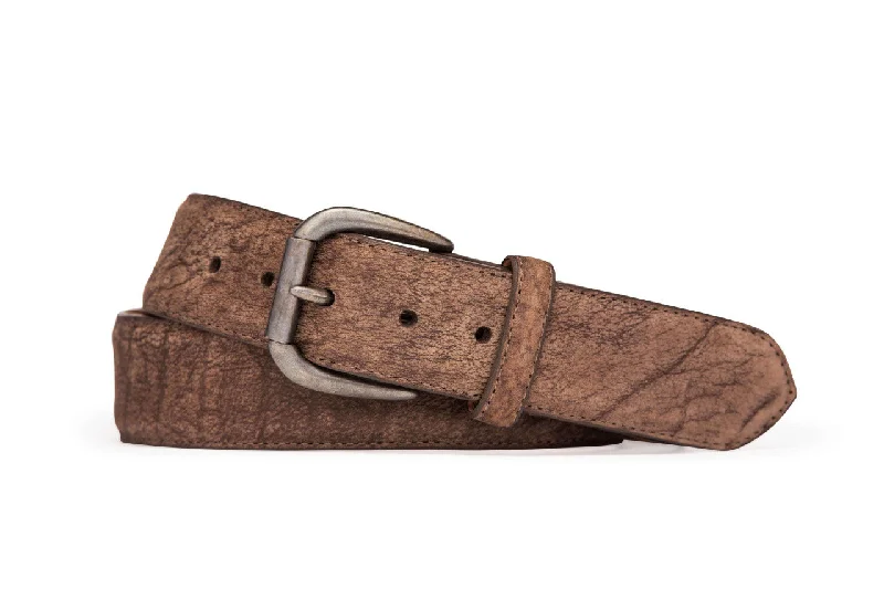 Sueded Bison Belt with Roller Buckle