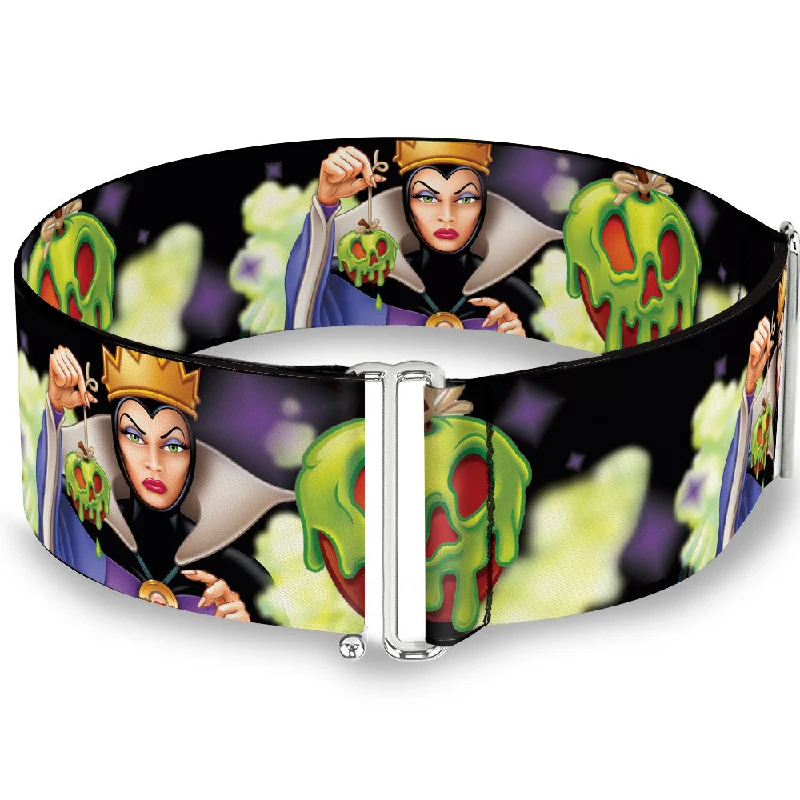 Womens Belts frost shine-Cinch Waist Belt - Evil Queen Poisoned Apple Pose Poisoned Apple CLOSE-UP Black Greens Purples