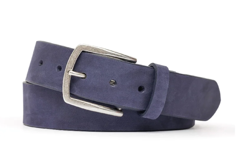 Nubuck Calf Belt with Antique Silver Buckle