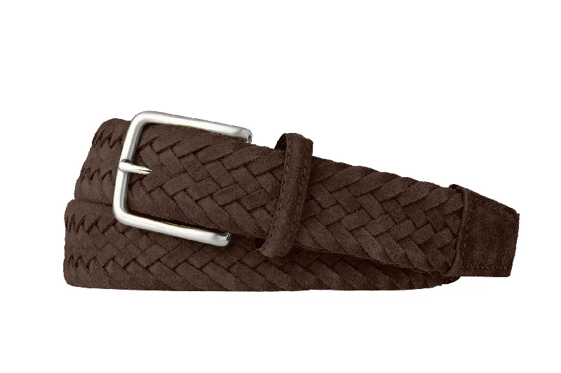 Braided Suede Belt with Brushed Nickel Buckle