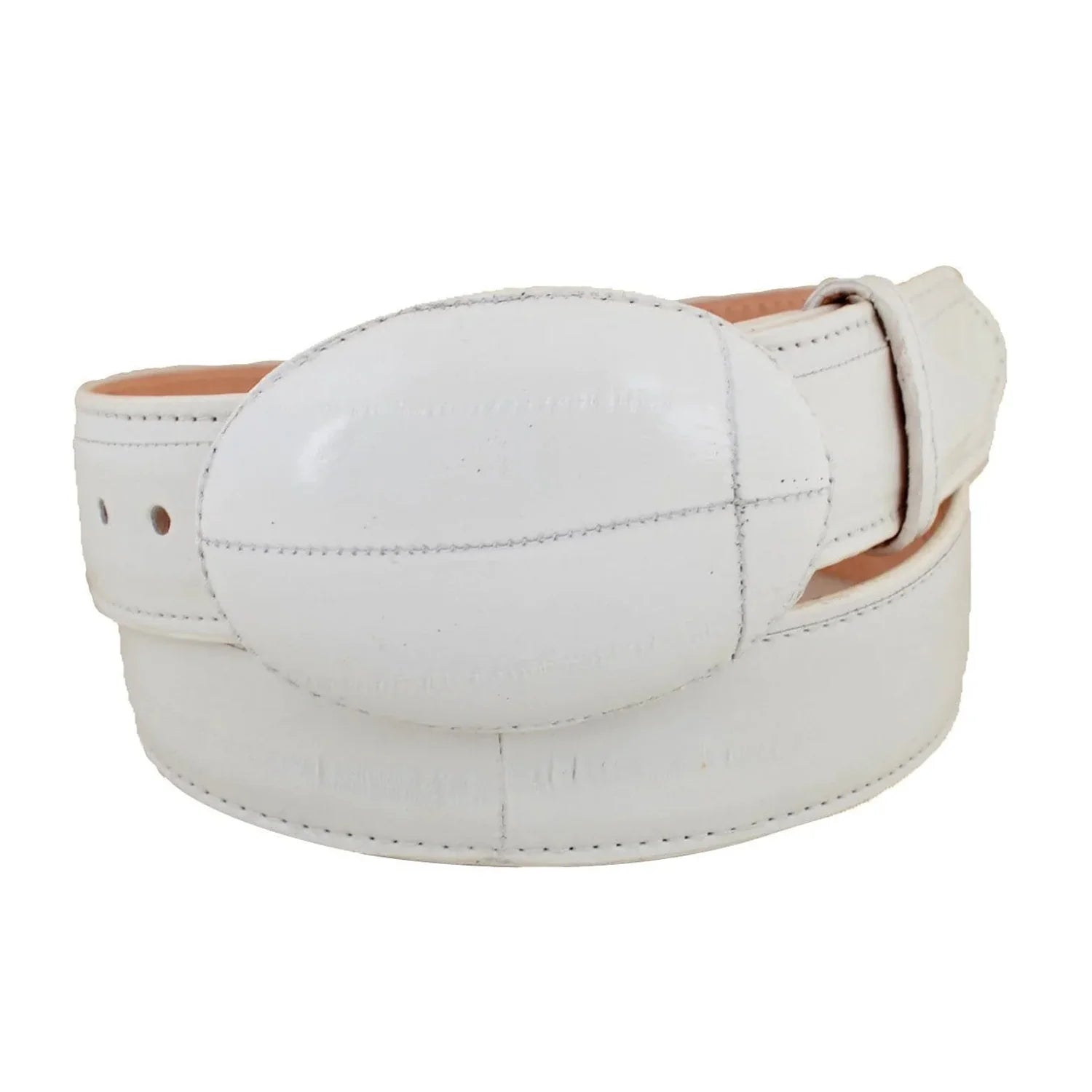 Los Altos C11U0828 White Genuine EEL Cowboy Belt