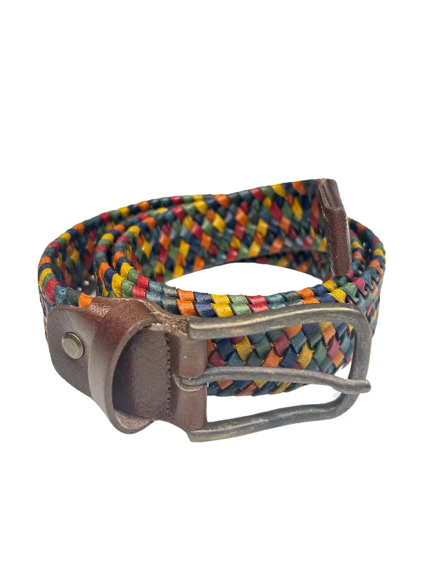 MULTICOLOURED ELASTIC LEATHER BELT