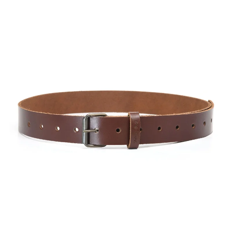 Wide Belt Opulent-98051 - 1-1/2 Inch Wide Belt in Dark Tan Heavy Full Grain Leather | Style n Craft