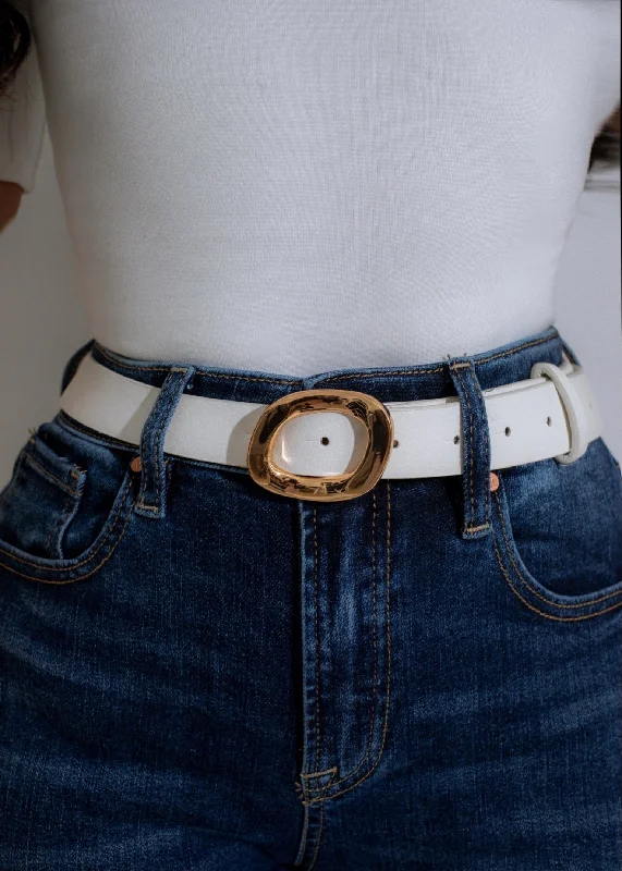 Oval Allure Belt White