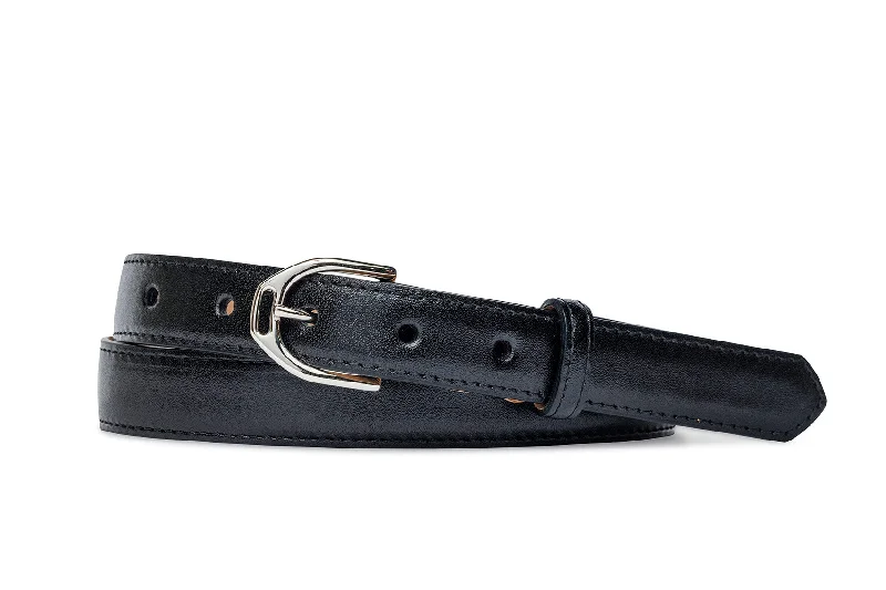 Glazed Calf Belt with Nickel or Gold Buckle