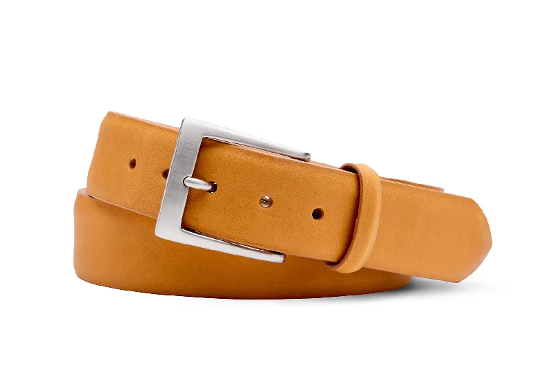 Baseball Calf Belt with Brushed Nickel Buckle