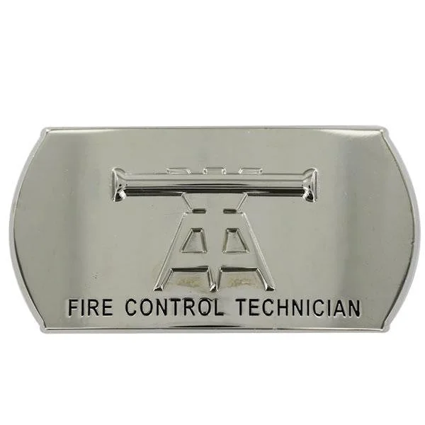 Black Leather Belt for volunteer-Navy Enlisted Specialty Belt Buckle: Fire Control Technician: FT