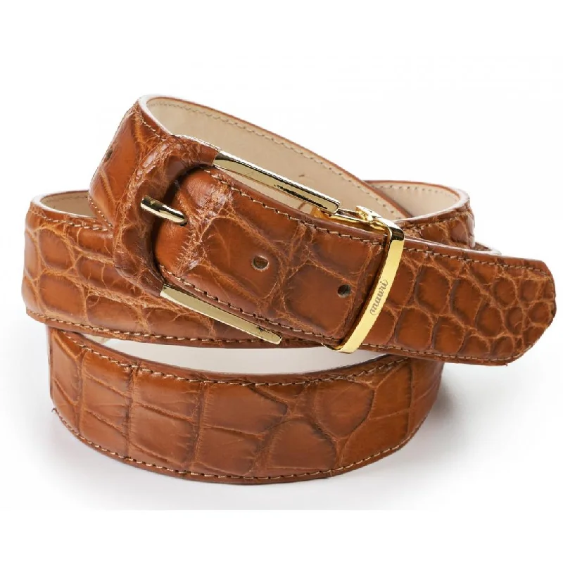 Mauri Cognac Genuine Body Alligator Belt