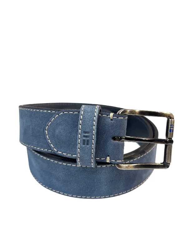 COWHIDE BLUE LEATHER BELT