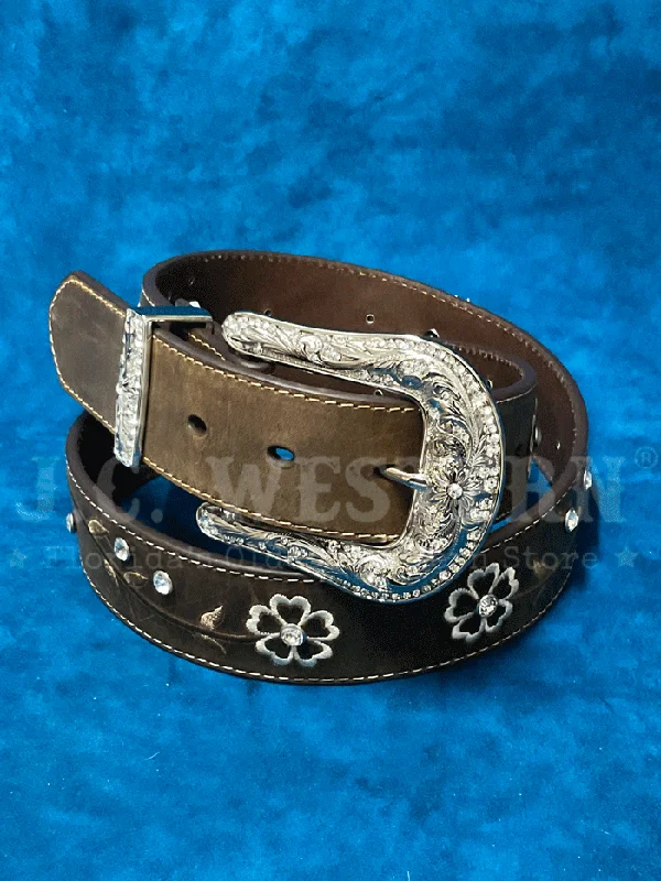 Fashion belt for wide-leg pants-Ariat A1510202 Womens Rhinestone Concho Fashion Belt Brown